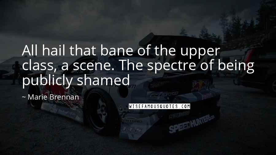 Marie Brennan Quotes: All hail that bane of the upper class, a scene. The spectre of being publicly shamed