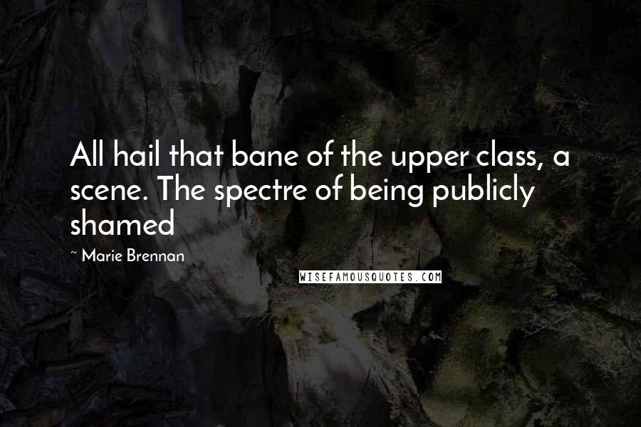 Marie Brennan Quotes: All hail that bane of the upper class, a scene. The spectre of being publicly shamed