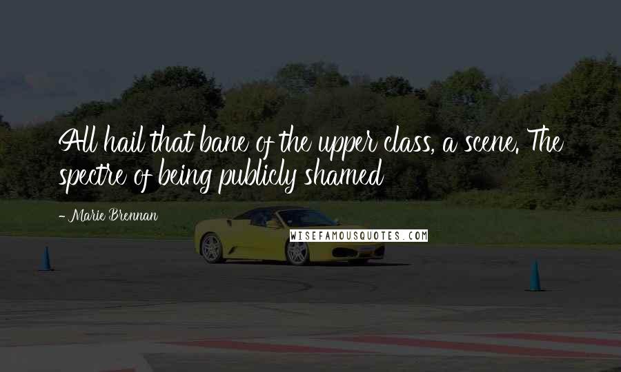 Marie Brennan Quotes: All hail that bane of the upper class, a scene. The spectre of being publicly shamed