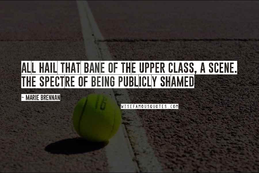 Marie Brennan Quotes: All hail that bane of the upper class, a scene. The spectre of being publicly shamed