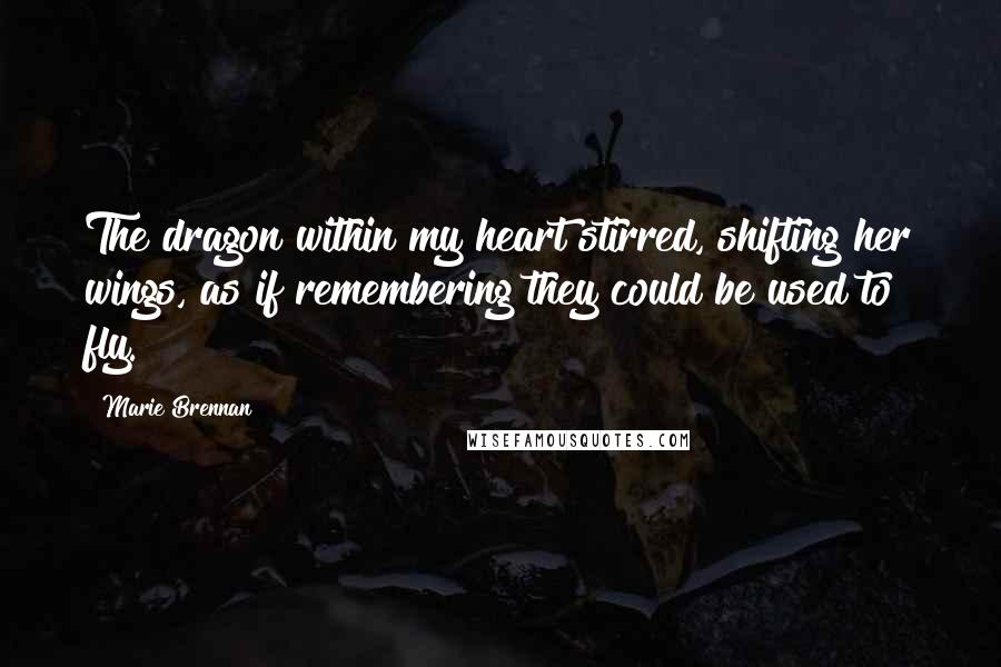 Marie Brennan Quotes: The dragon within my heart stirred, shifting her wings, as if remembering they could be used to fly.