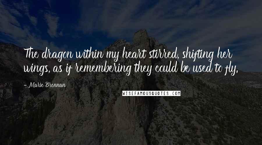 Marie Brennan Quotes: The dragon within my heart stirred, shifting her wings, as if remembering they could be used to fly.