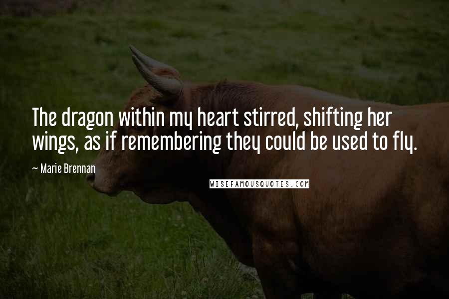 Marie Brennan Quotes: The dragon within my heart stirred, shifting her wings, as if remembering they could be used to fly.