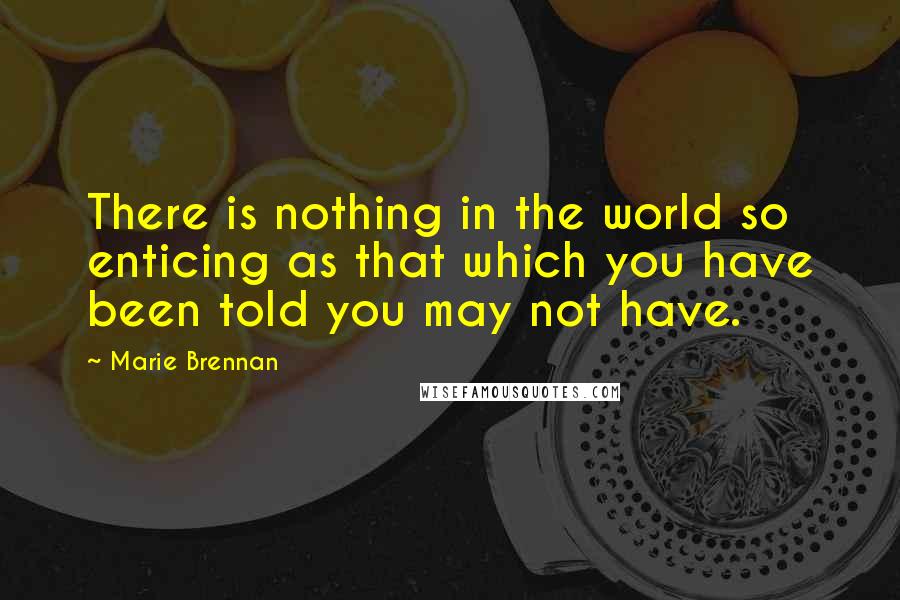 Marie Brennan Quotes: There is nothing in the world so enticing as that which you have been told you may not have.