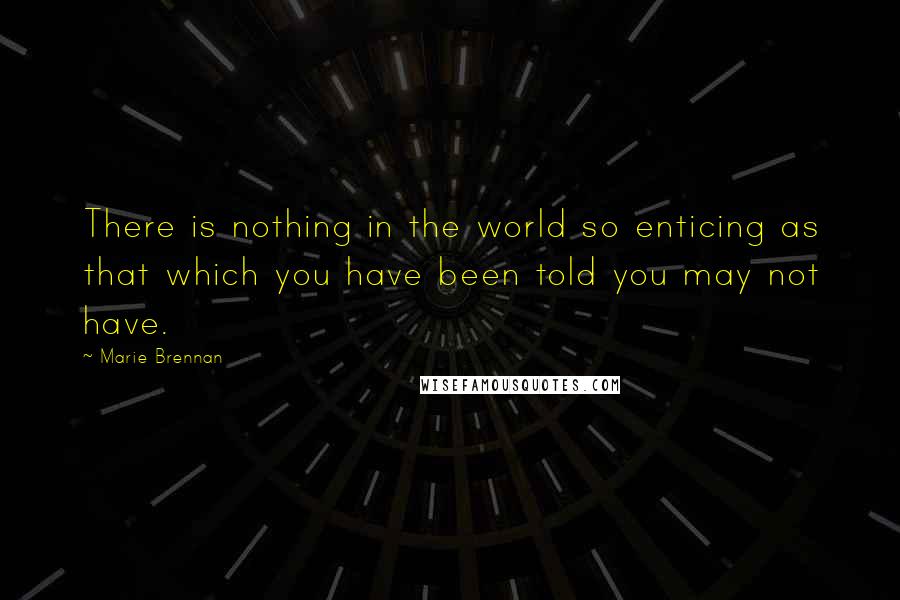 Marie Brennan Quotes: There is nothing in the world so enticing as that which you have been told you may not have.