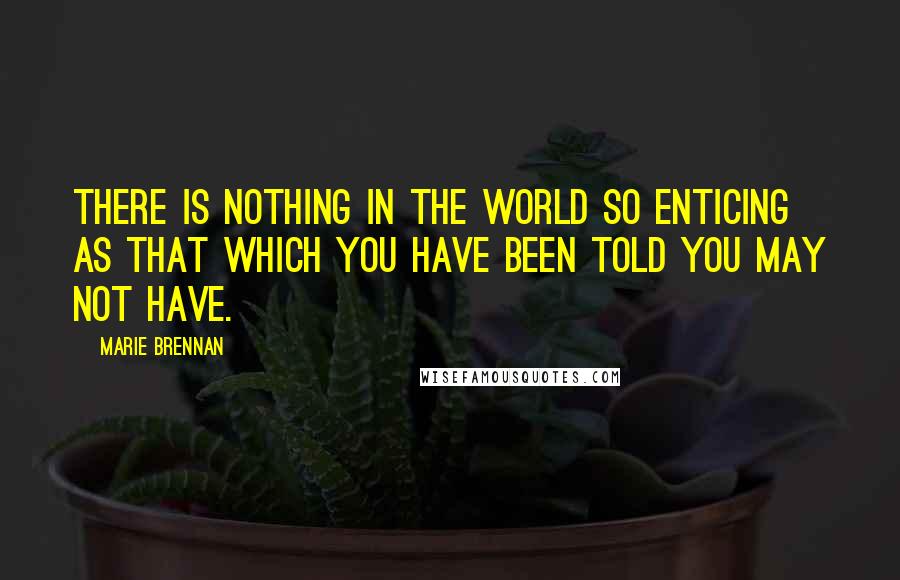 Marie Brennan Quotes: There is nothing in the world so enticing as that which you have been told you may not have.