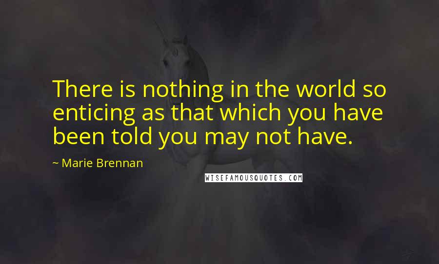 Marie Brennan Quotes: There is nothing in the world so enticing as that which you have been told you may not have.