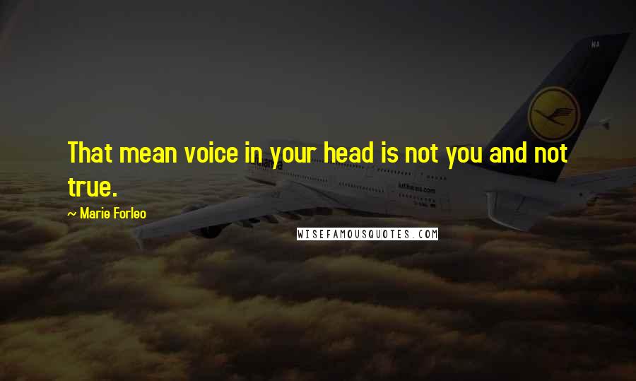 Marie Forleo Quotes: That mean voice in your head is not you and not true.