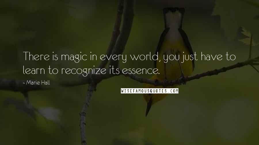 Marie Hall Quotes: There is magic in every world, you just have to learn to recognize its essence.