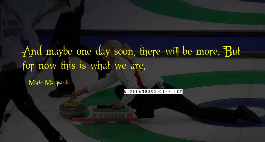 Marie Marquardt Quotes: And maybe one day soon, there will be more. But for now this is what we are.