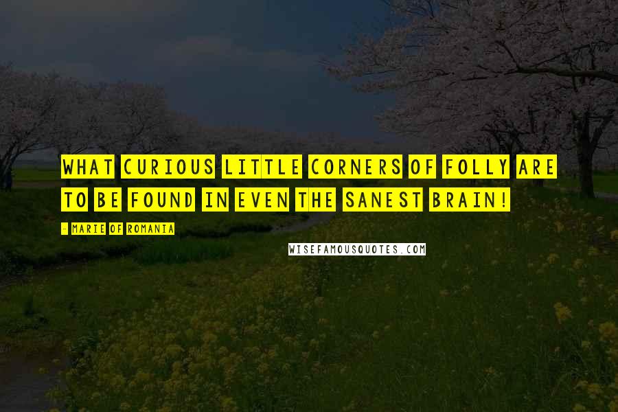 Marie Of Romania Quotes: What curious little corners of folly are to be found in even the sanest brain!