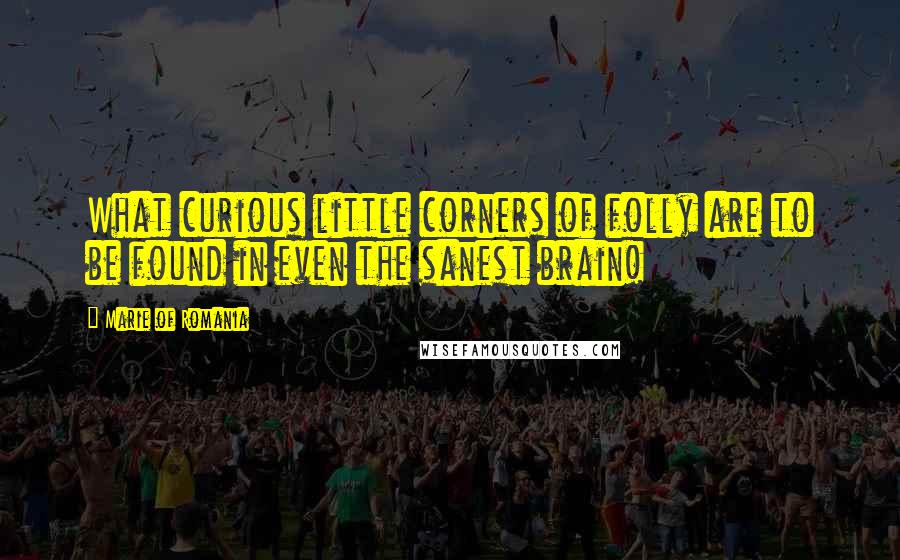 Marie Of Romania Quotes: What curious little corners of folly are to be found in even the sanest brain!