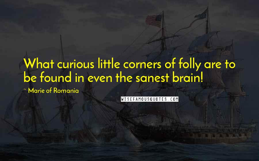 Marie Of Romania Quotes: What curious little corners of folly are to be found in even the sanest brain!
