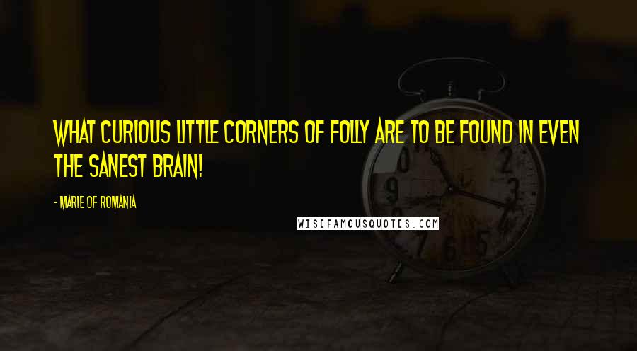 Marie Of Romania Quotes: What curious little corners of folly are to be found in even the sanest brain!