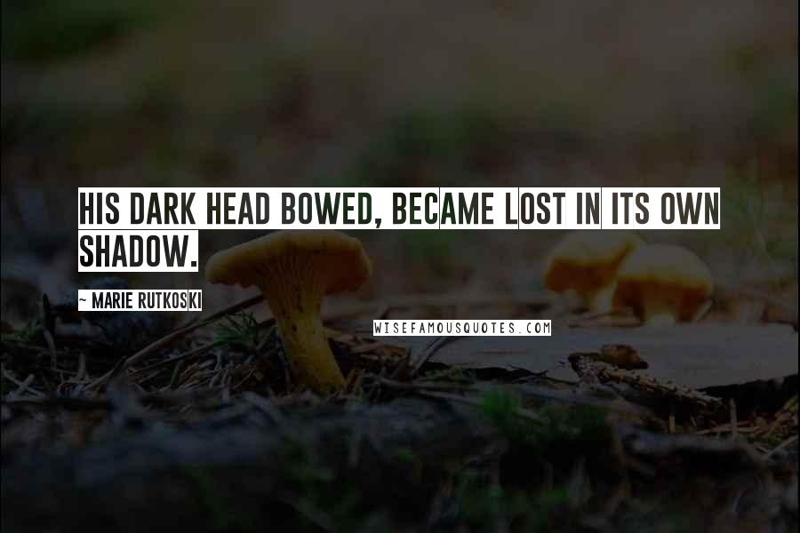 Marie Rutkoski Quotes: His dark head bowed, became lost in its own shadow.