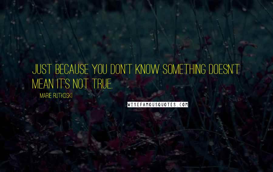 Marie Rutkoski Quotes: Just because you don't know something doesn't mean it's not true.