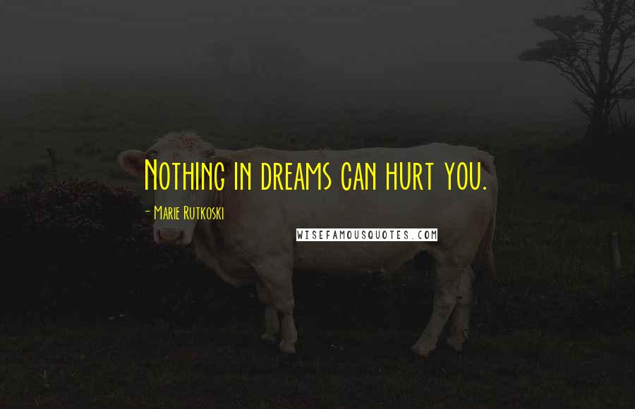 Marie Rutkoski Quotes: Nothing in dreams can hurt you.