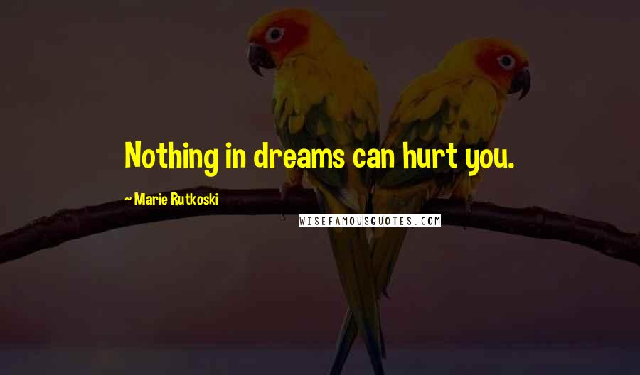 Marie Rutkoski Quotes: Nothing in dreams can hurt you.