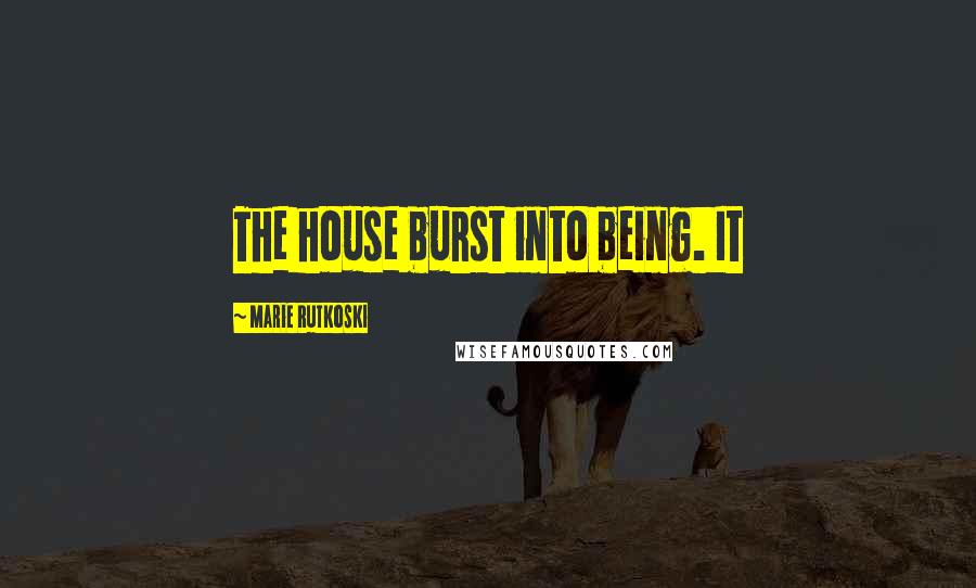 Marie Rutkoski Quotes: The house burst into being. It