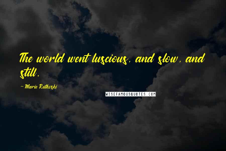 Marie Rutkoski Quotes: The world went luscious, and slow, and still.