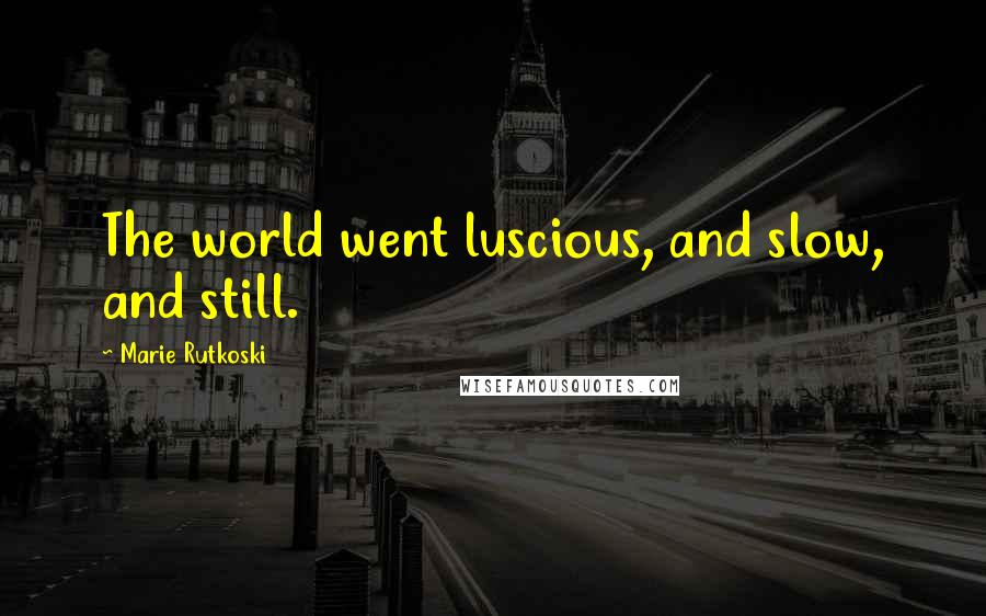 Marie Rutkoski Quotes: The world went luscious, and slow, and still.