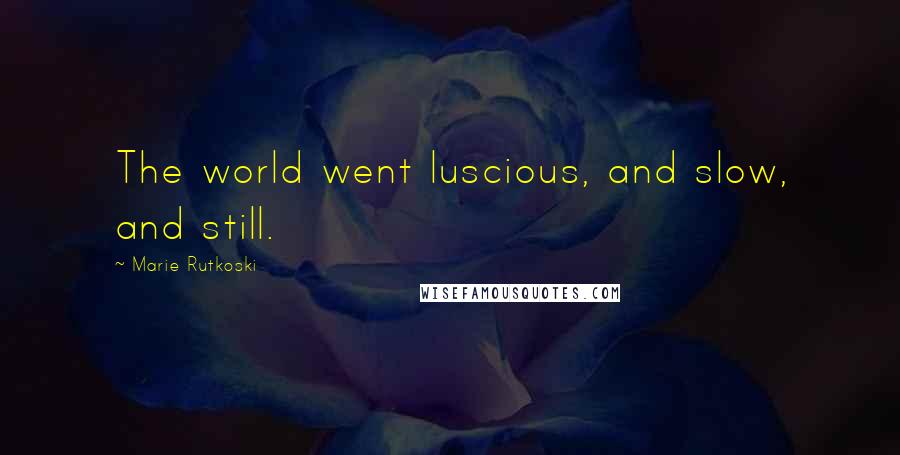 Marie Rutkoski Quotes: The world went luscious, and slow, and still.