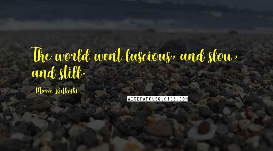 Marie Rutkoski Quotes: The world went luscious, and slow, and still.