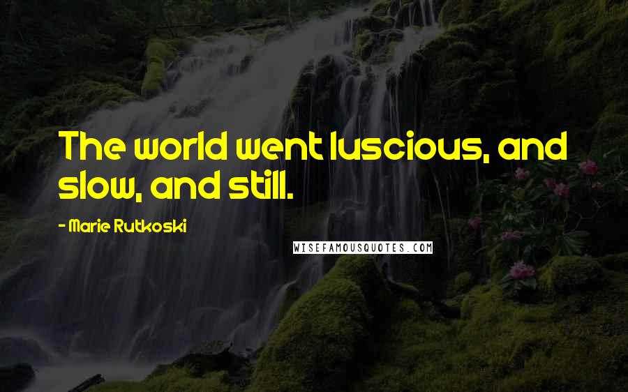 Marie Rutkoski Quotes: The world went luscious, and slow, and still.