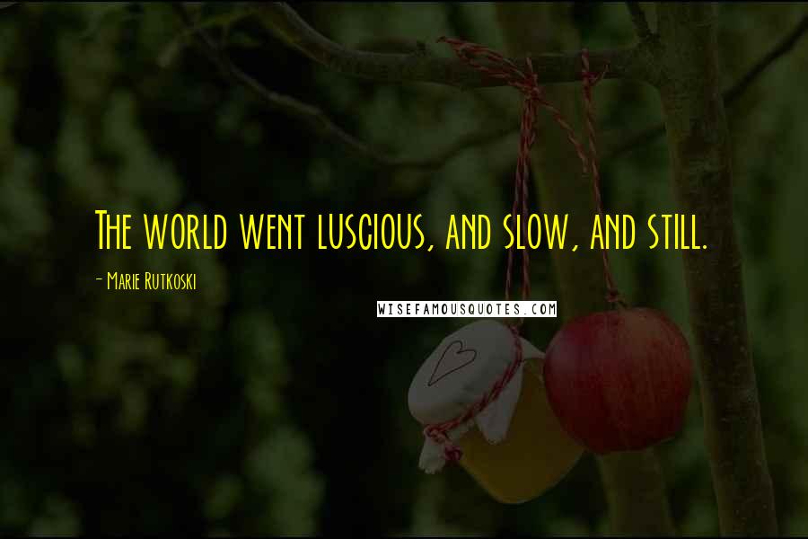 Marie Rutkoski Quotes: The world went luscious, and slow, and still.