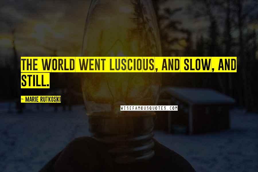 Marie Rutkoski Quotes: The world went luscious, and slow, and still.