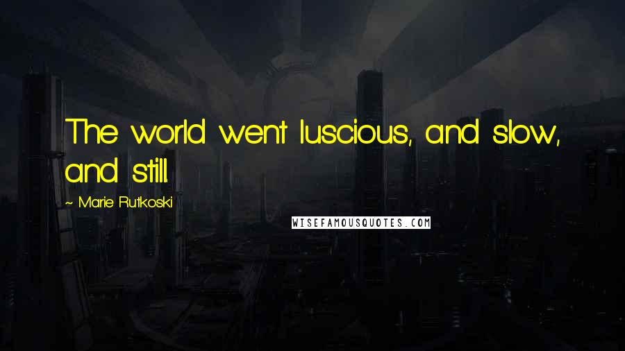 Marie Rutkoski Quotes: The world went luscious, and slow, and still.