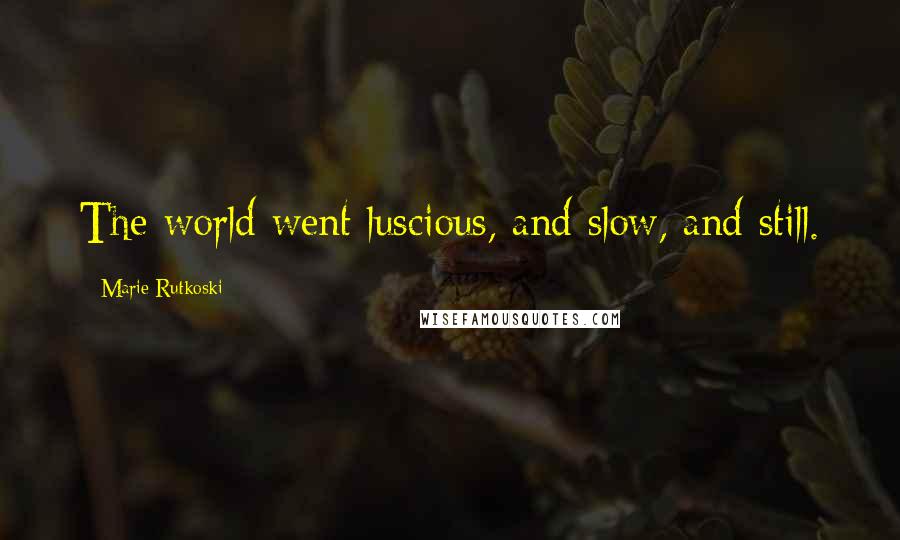 Marie Rutkoski Quotes: The world went luscious, and slow, and still.