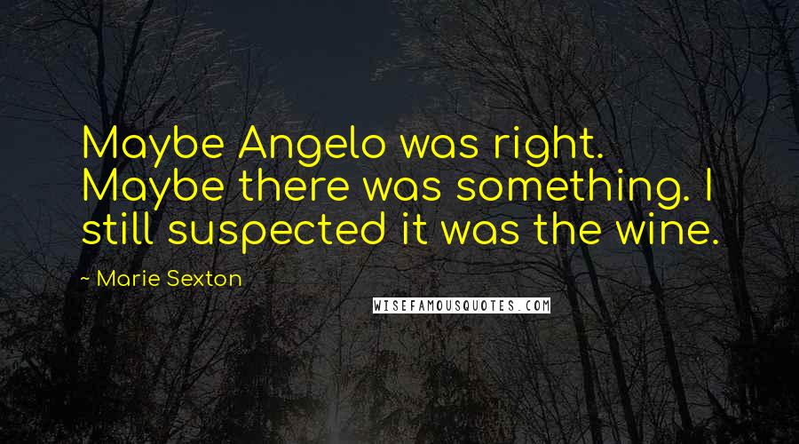 Marie Sexton Quotes: Maybe Angelo was right. Maybe there was something. I still suspected it was the wine.