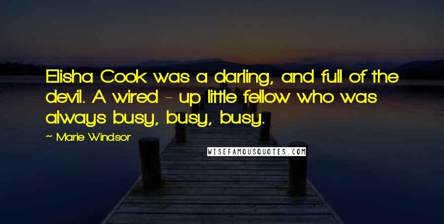 Marie Windsor Quotes: Elisha Cook was a darling, and full of the devil. A wired - up little fellow who was always busy, busy, busy.