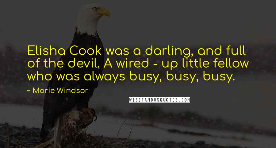 Marie Windsor Quotes: Elisha Cook was a darling, and full of the devil. A wired - up little fellow who was always busy, busy, busy.