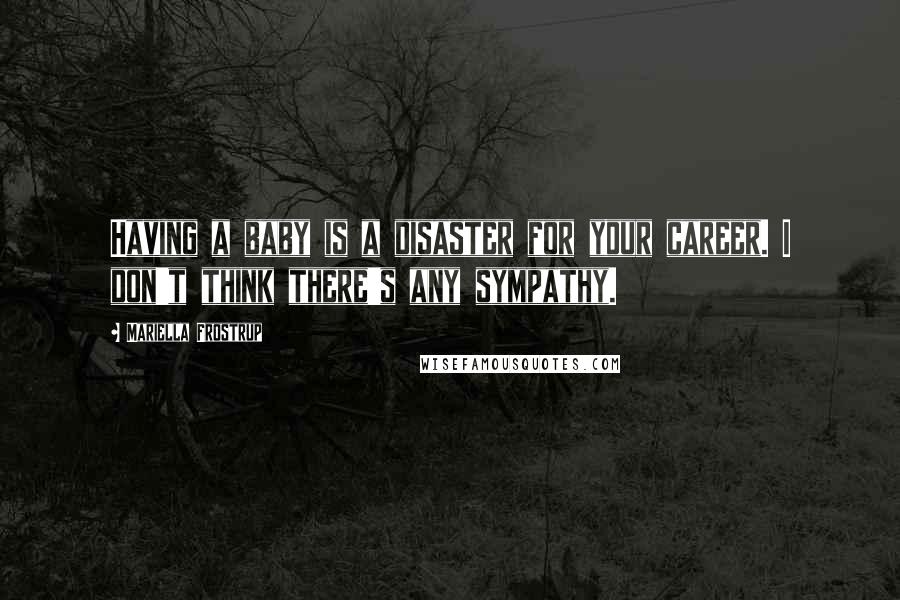Mariella Frostrup Quotes: Having a baby is a disaster for your career. I don't think there's any sympathy.
