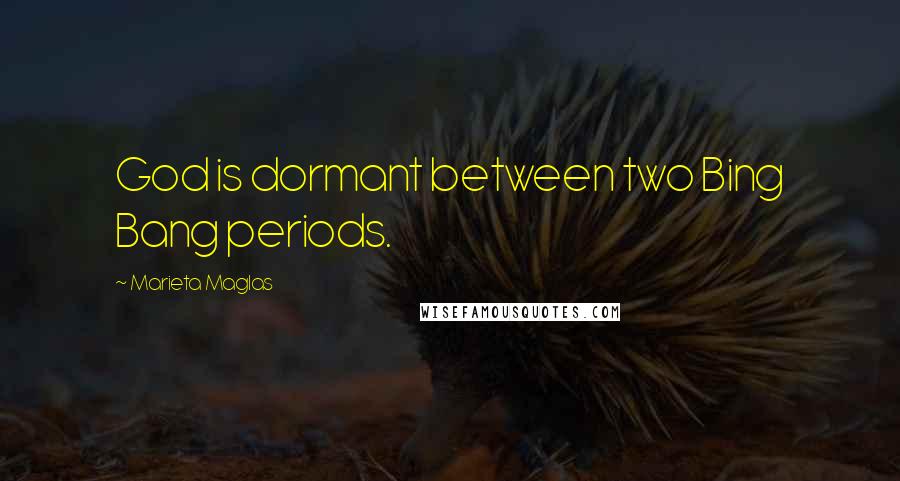 Marieta Maglas Quotes: God is dormant between two Bing Bang periods.