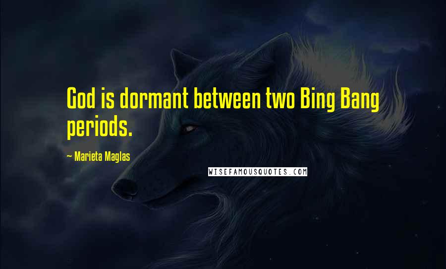 Marieta Maglas Quotes: God is dormant between two Bing Bang periods.