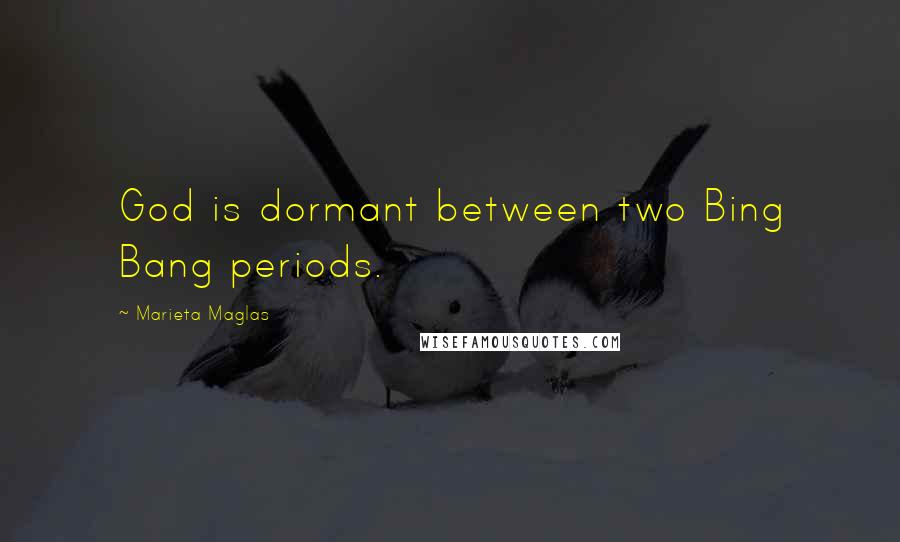 Marieta Maglas Quotes: God is dormant between two Bing Bang periods.