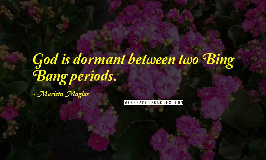 Marieta Maglas Quotes: God is dormant between two Bing Bang periods.