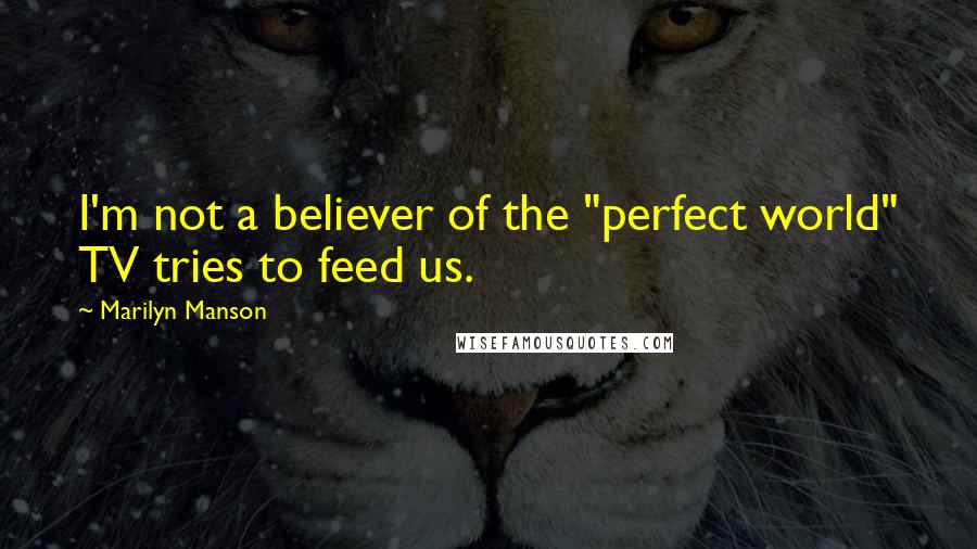 Marilyn Manson Quotes: I'm not a believer of the "perfect world" TV tries to feed us.