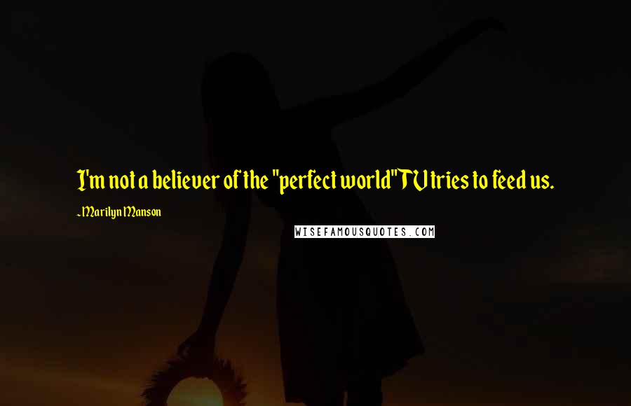 Marilyn Manson Quotes: I'm not a believer of the "perfect world" TV tries to feed us.