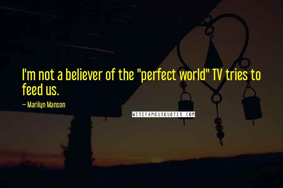 Marilyn Manson Quotes: I'm not a believer of the "perfect world" TV tries to feed us.