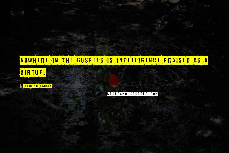 Marilyn Manson Quotes: Nowhere in the Gospels is intelligence praised as a virtue.