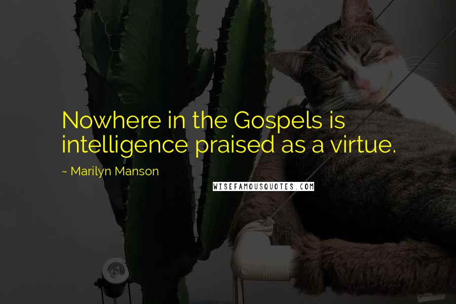 Marilyn Manson Quotes: Nowhere in the Gospels is intelligence praised as a virtue.