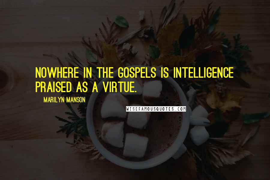 Marilyn Manson Quotes: Nowhere in the Gospels is intelligence praised as a virtue.