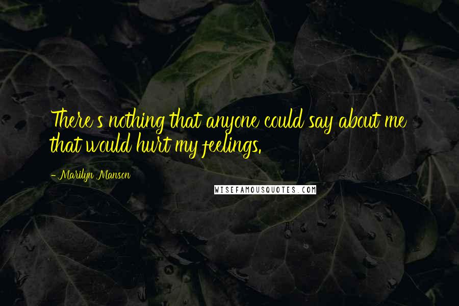 Marilyn Manson Quotes: There's nothing that anyone could say about me that would hurt my feelings.