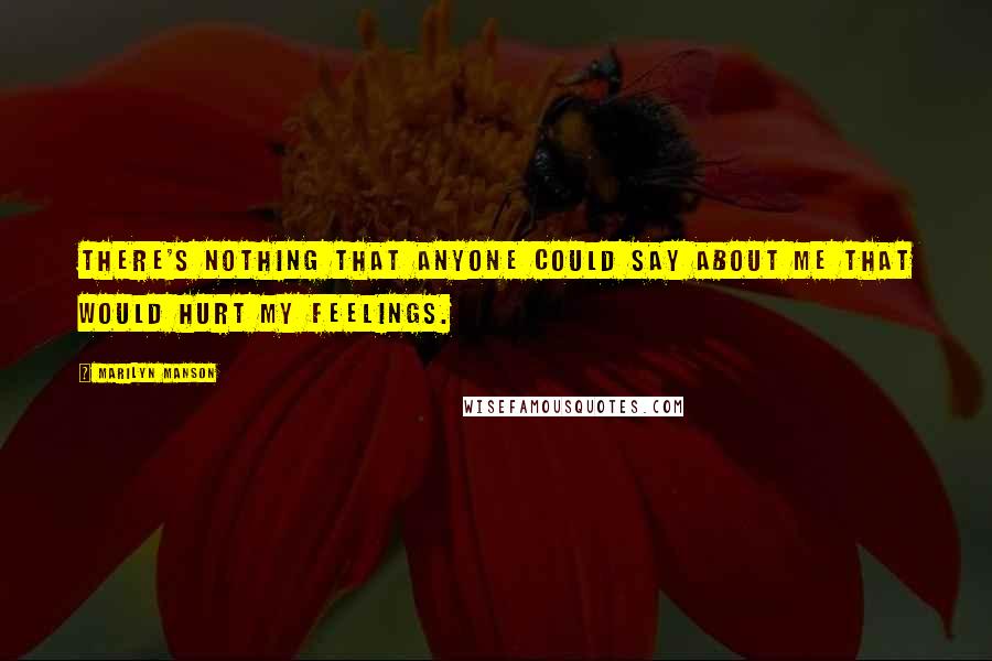 Marilyn Manson Quotes: There's nothing that anyone could say about me that would hurt my feelings.