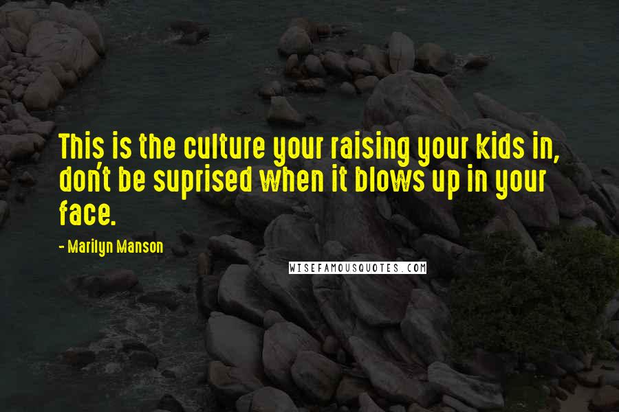 Marilyn Manson Quotes: This is the culture your raising your kids in, don't be suprised when it blows up in your face.