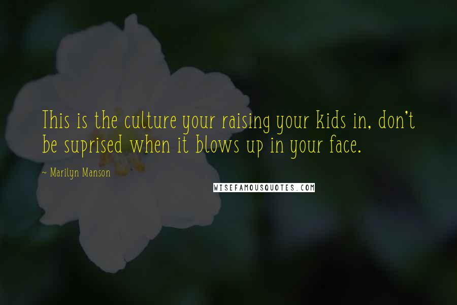 Marilyn Manson Quotes: This is the culture your raising your kids in, don't be suprised when it blows up in your face.
